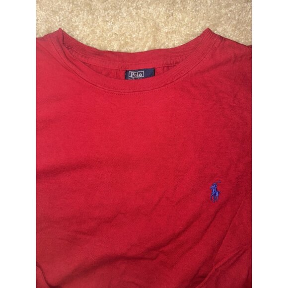 VINTAGE Polo Ralph Lauren Mens Sweatshirt Red Size XL Pullover Sweater PRL 90s - Picture 2 of 4